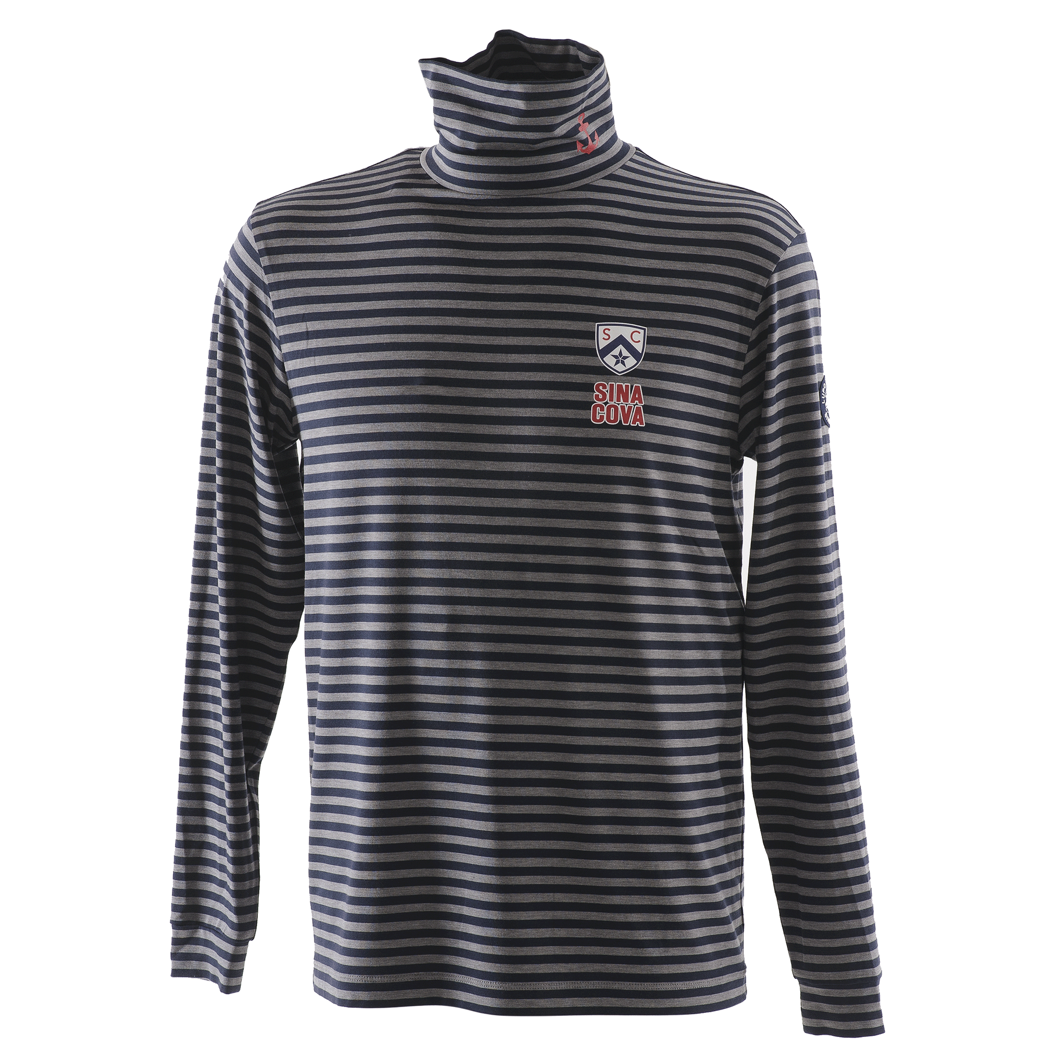 ボーダー柄 タートルネック長袖Tシャツ ユニセックス(男女兼用)  23250020