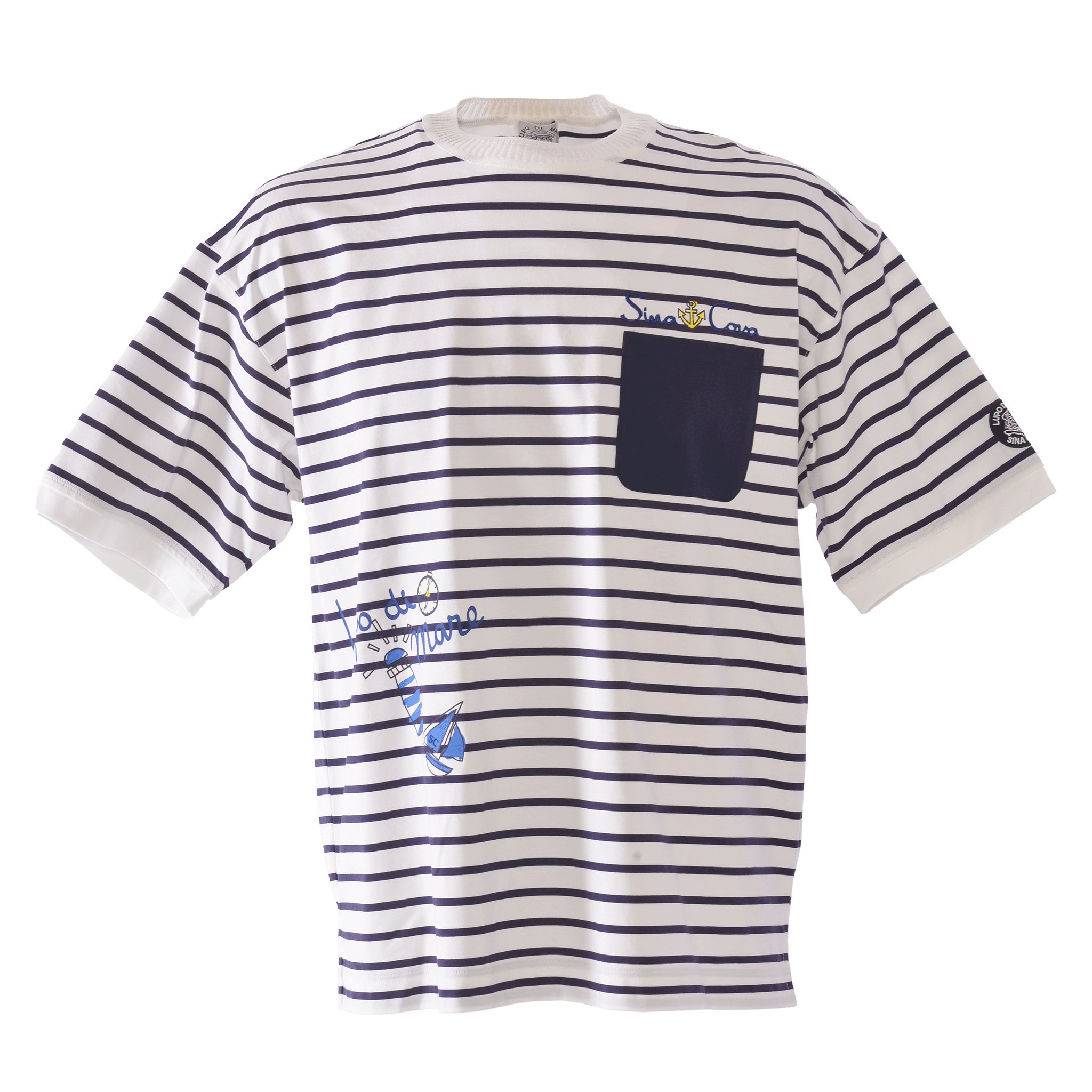 ポケットデザインボーダー半袖Tシャツ ユニセックス(男女兼用)25110540
