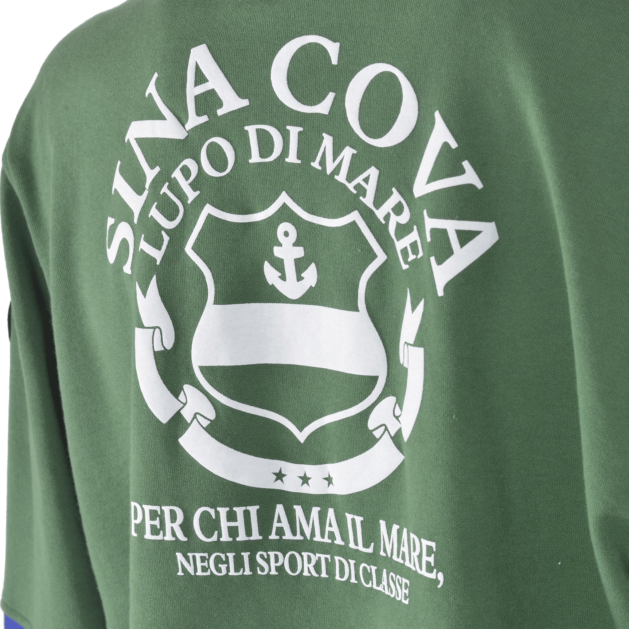 【公式】シナコバ(SINA COVA)クルーネックトレーナー 24210030 グリーンのプリント部分