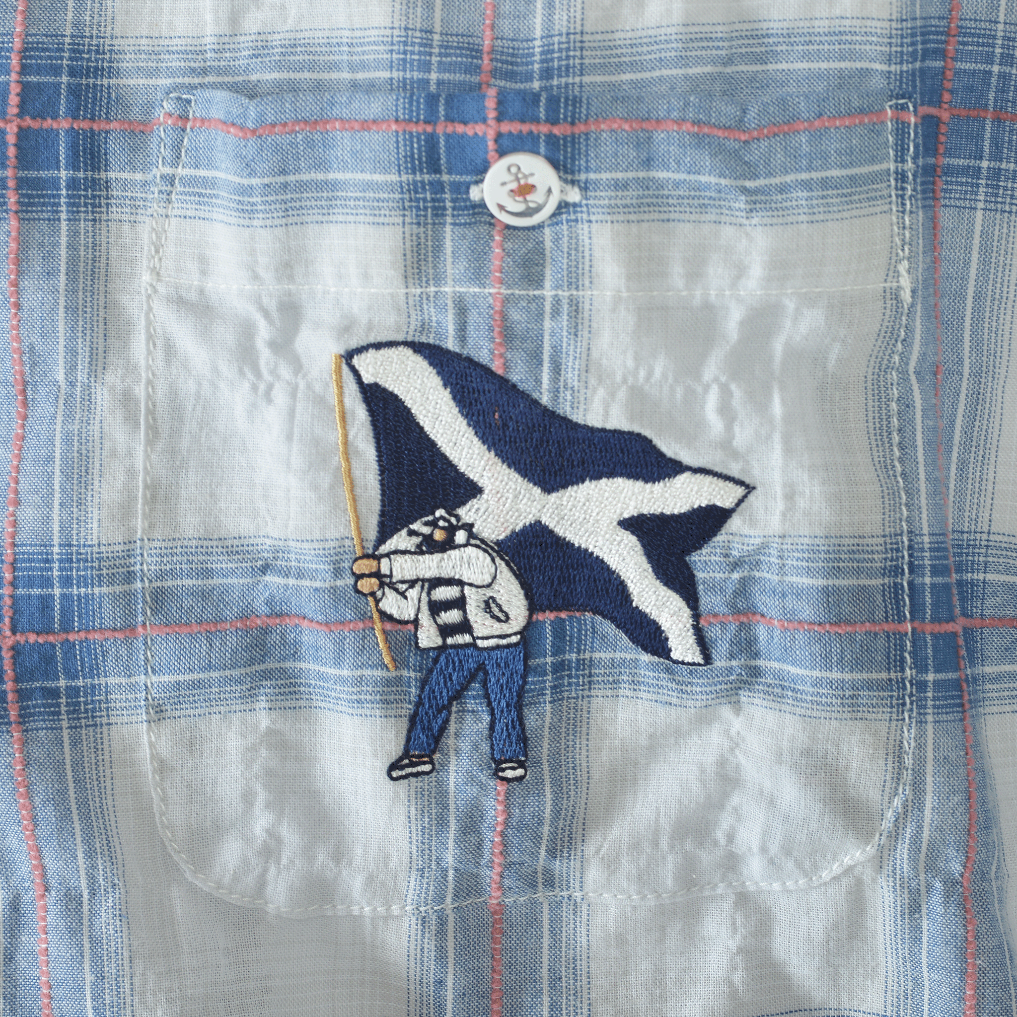 チェック柄長袖開襟シャツ 26124030