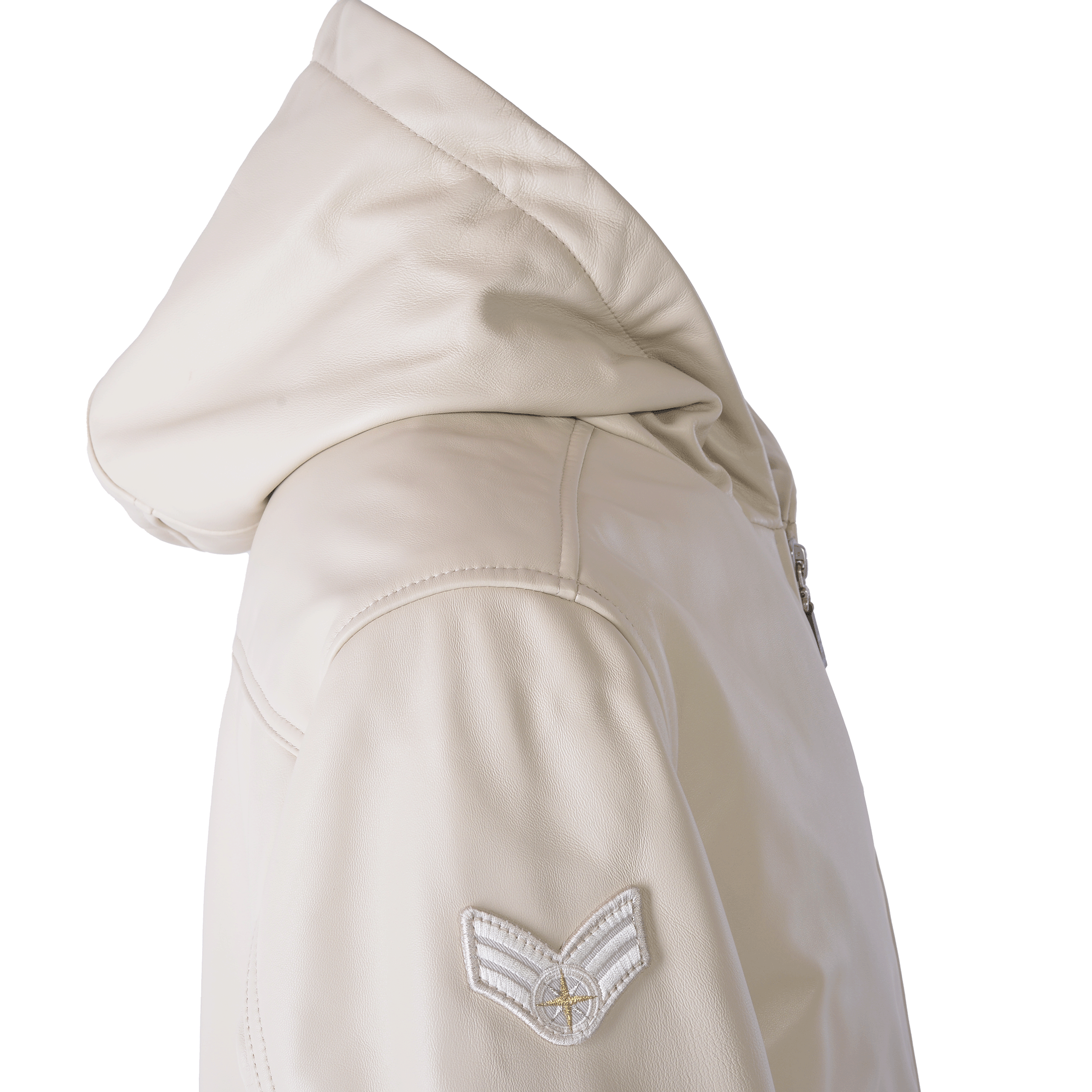 フード付きレザージャケット 25223910