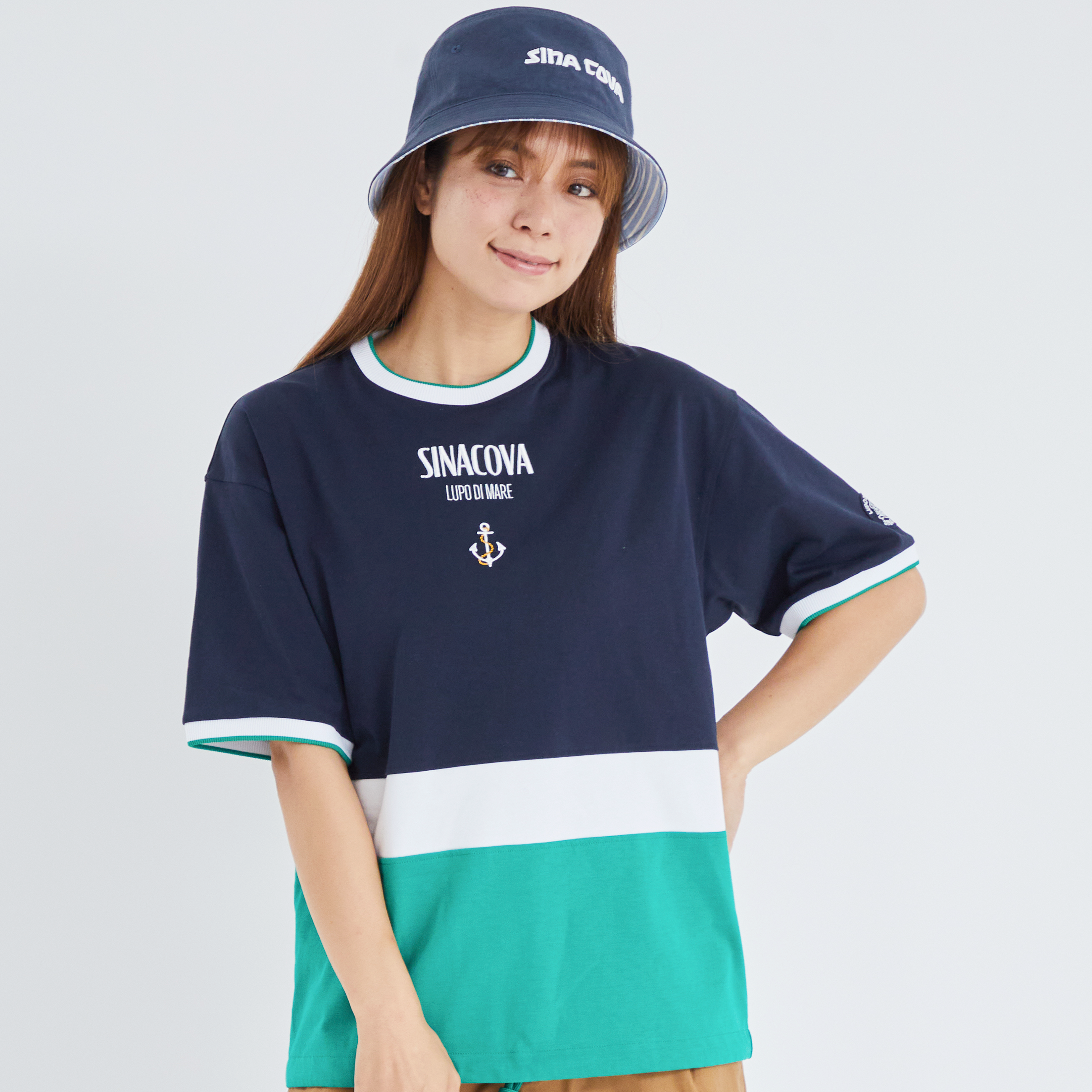 半袖切替プルオーバー 切替Tシャツ ユニセックス(男女兼用) サイズS~LL 23110550