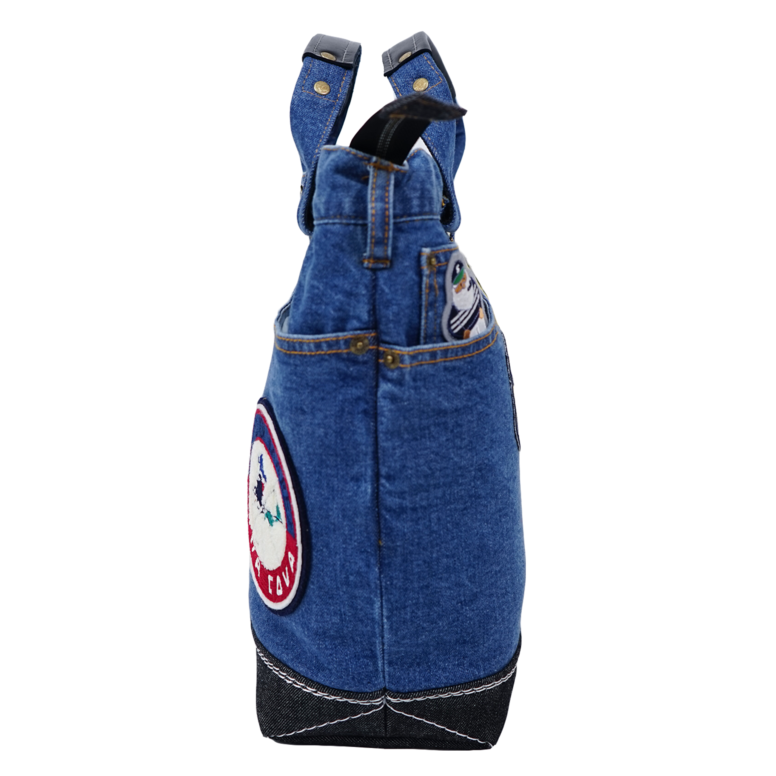 【一点もの】リメイクトートバック デニム×イエロー 10070122