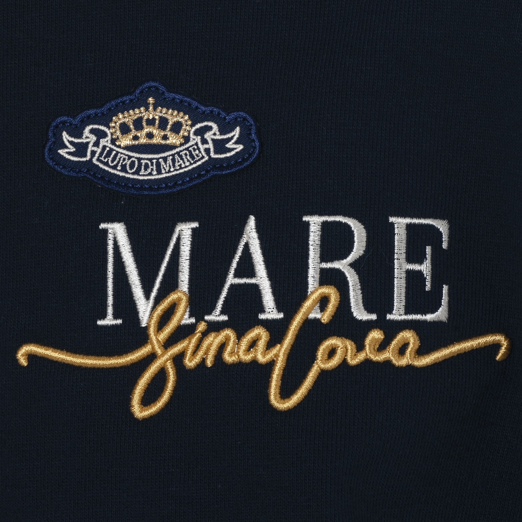 【公式】シナコバ (SINA COVA) ZIPUPプルオーバー 22210030 ネイビーの刺繡部分