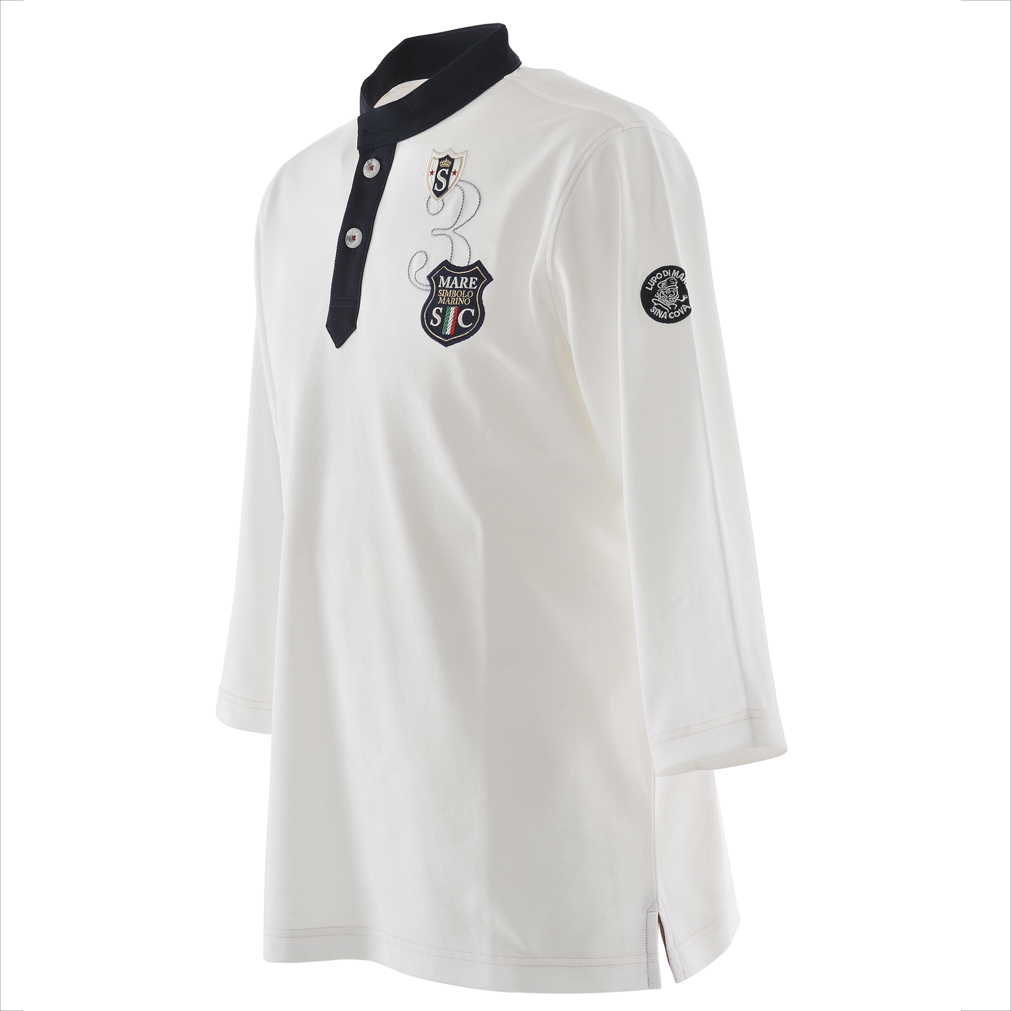 7分袖スタンドカラーシャツ 23110040