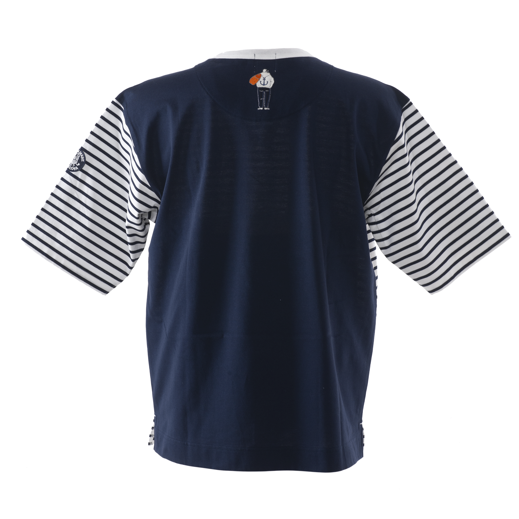 5分袖Tシャツ ボーダー切替Tシャツ 23120510