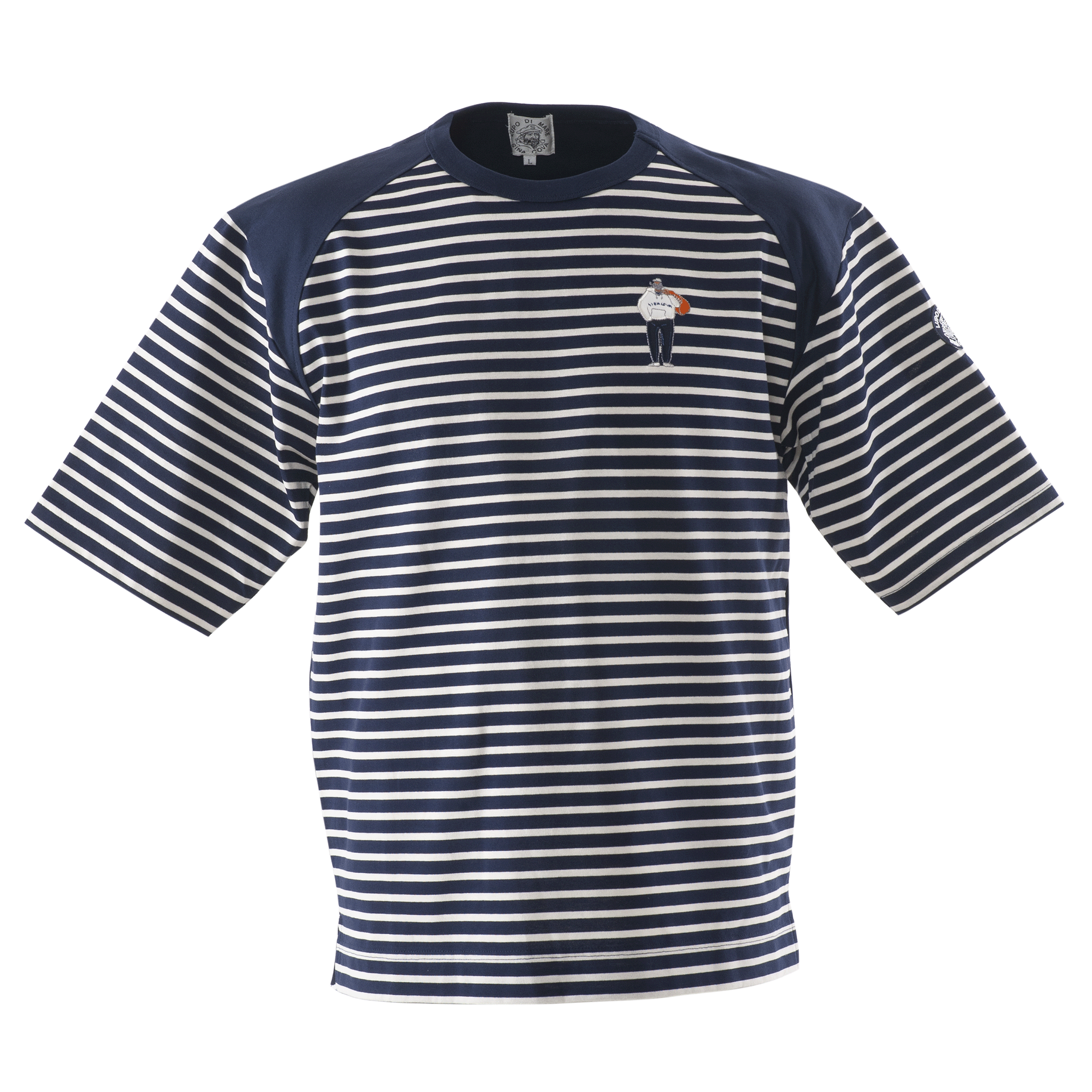 5分袖Tシャツ ボーダー切替Tシャツ 23120510