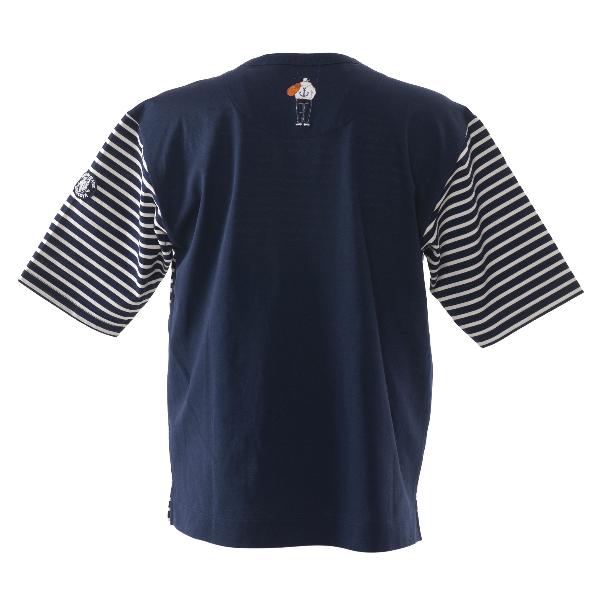 5分袖Tシャツ ボーダー切替Tシャツ 23120510