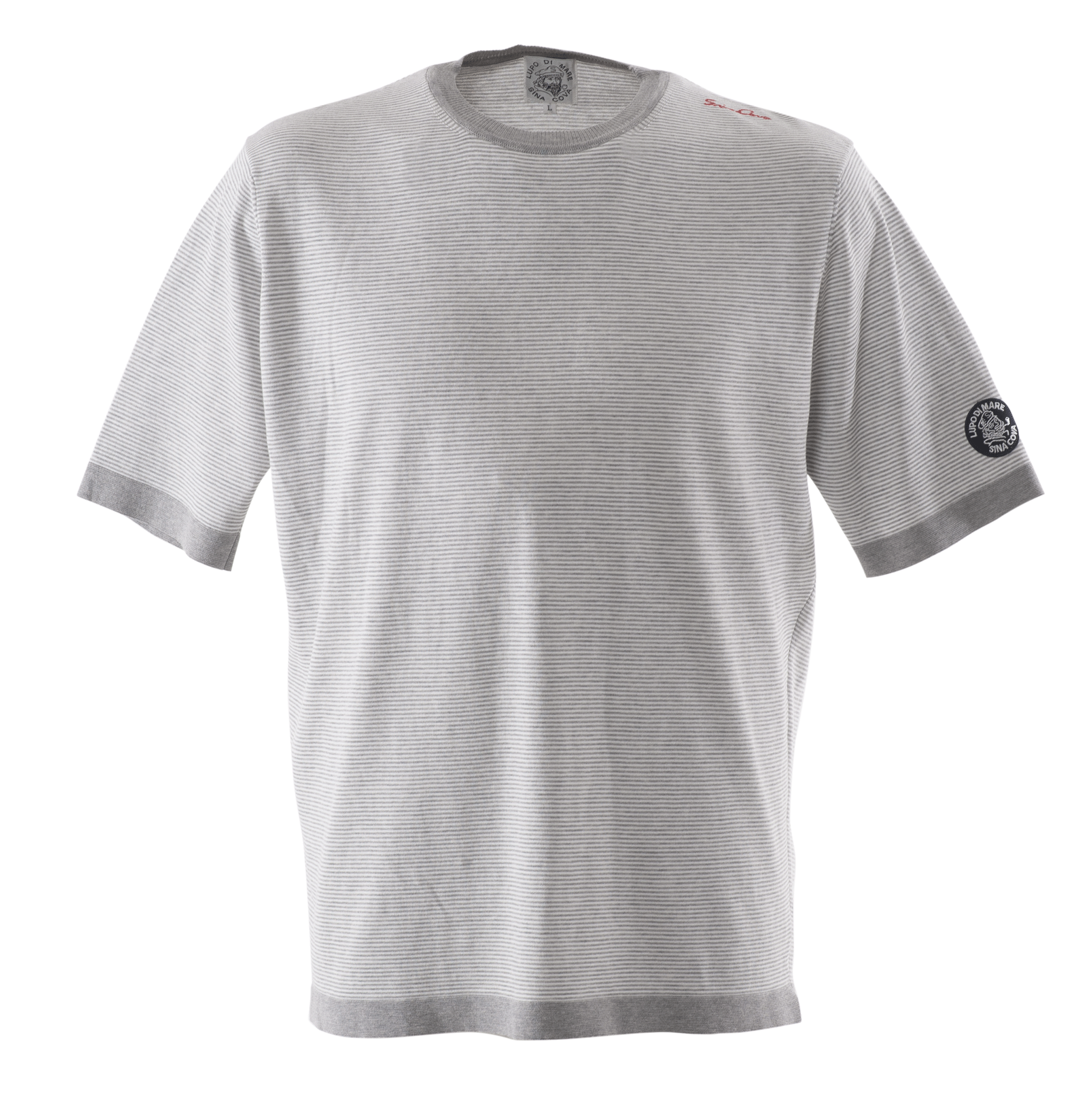 ニット半袖Tシャツ 細いボーダー 23132510