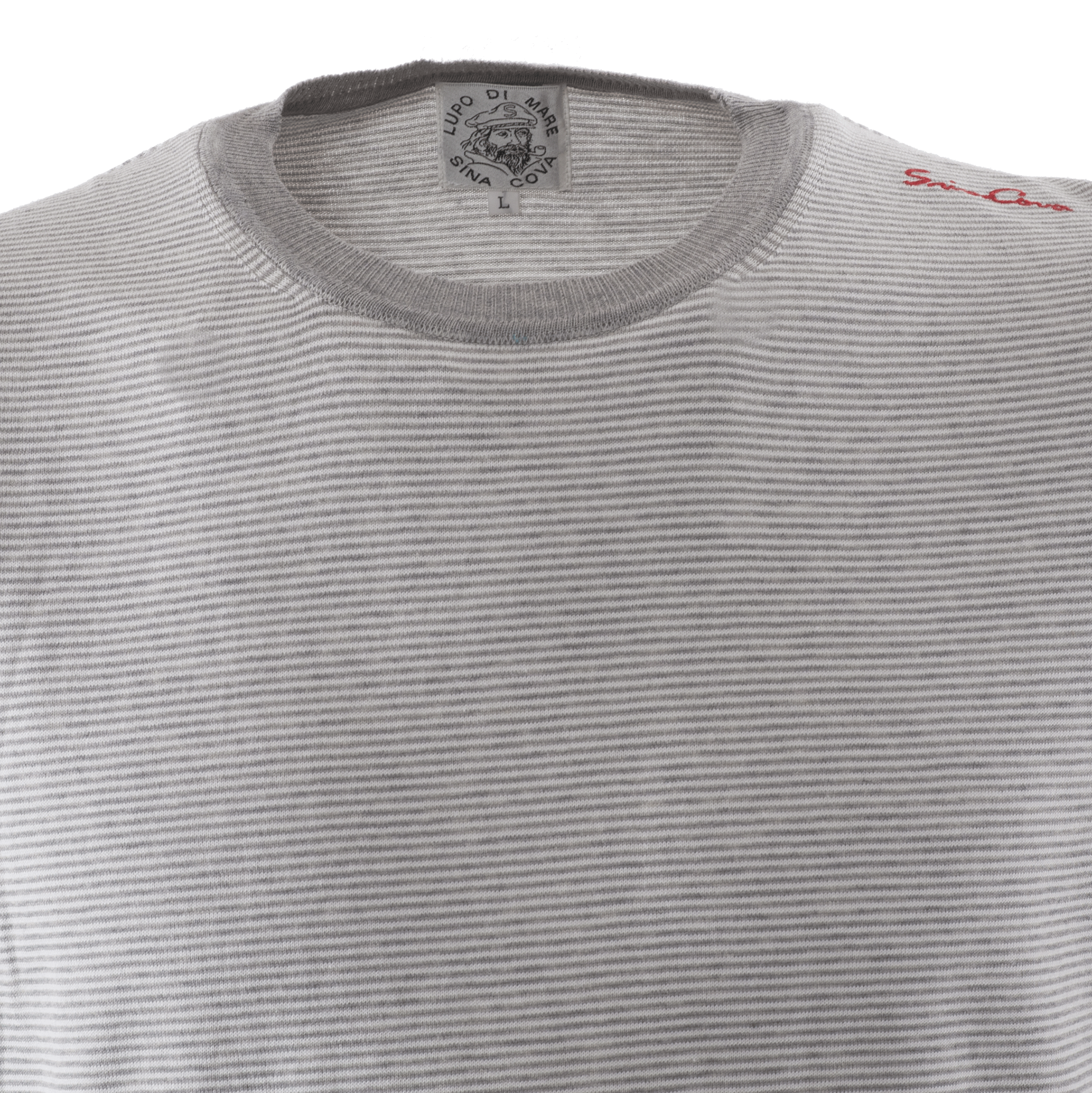 ニット半袖Tシャツ 細いボーダー 23132510