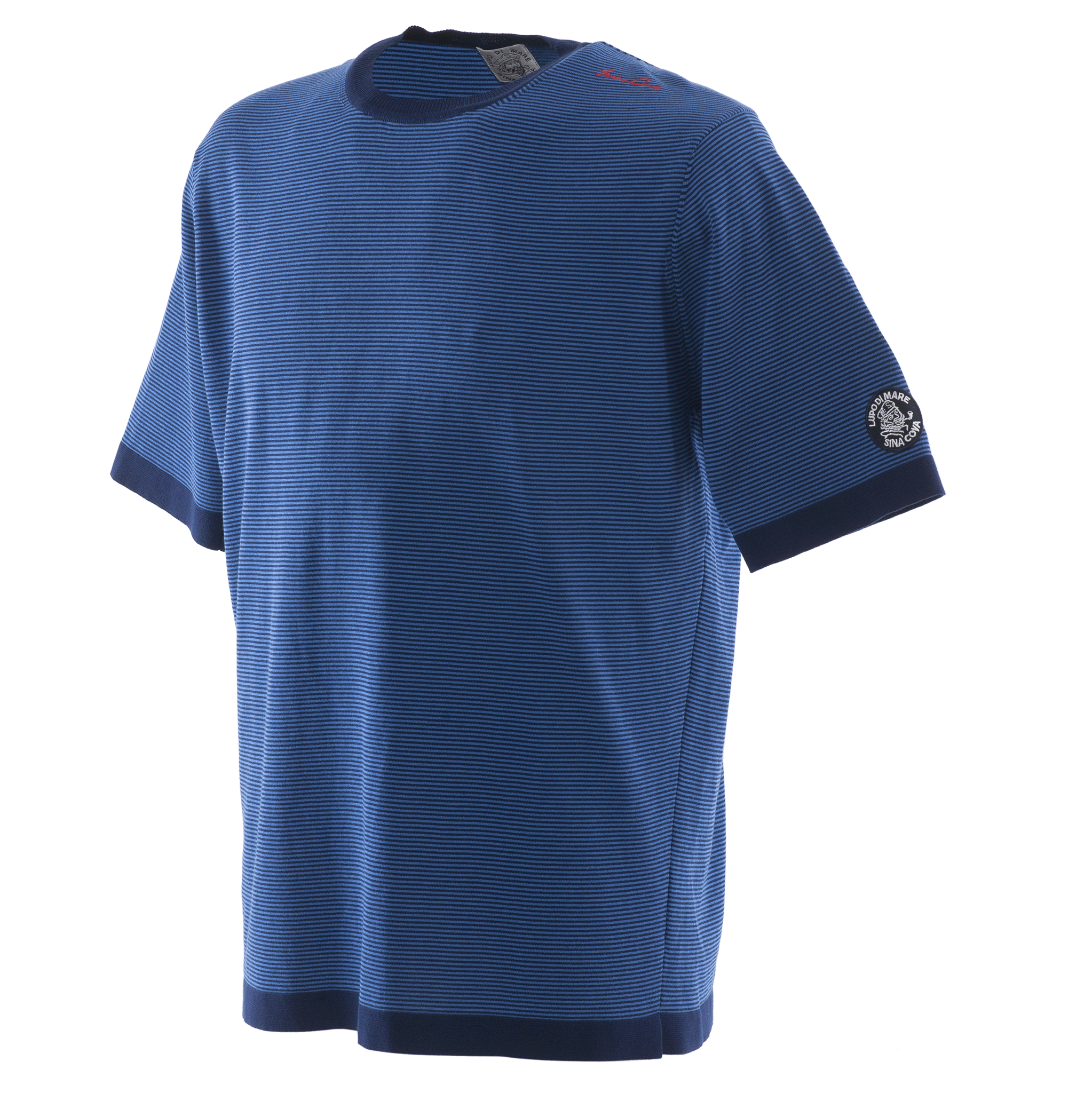 ニット半袖Tシャツ 細いボーダー 23132510