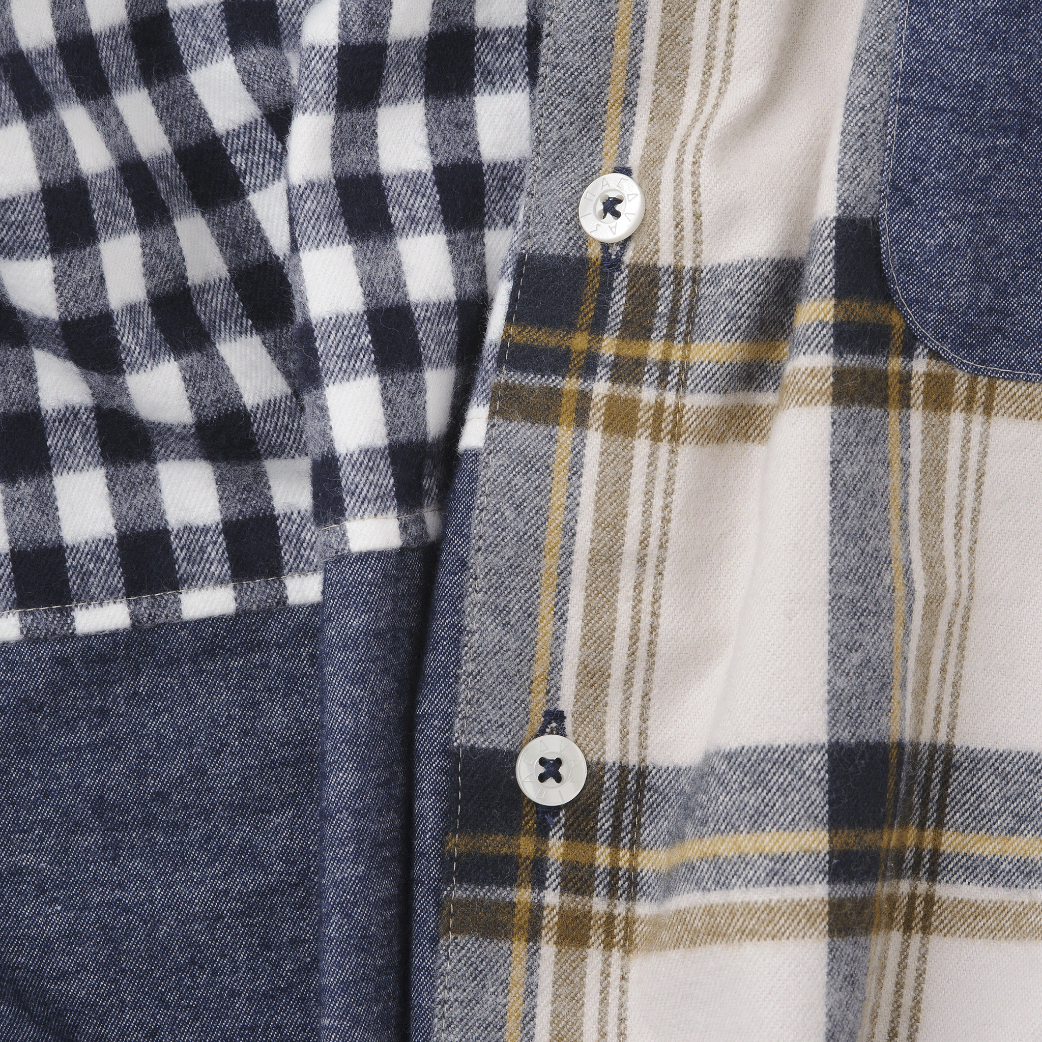 [Official] SINA COVA King Size Crazy Check Pattern Long Sleeve Button Down Shirt 23224046