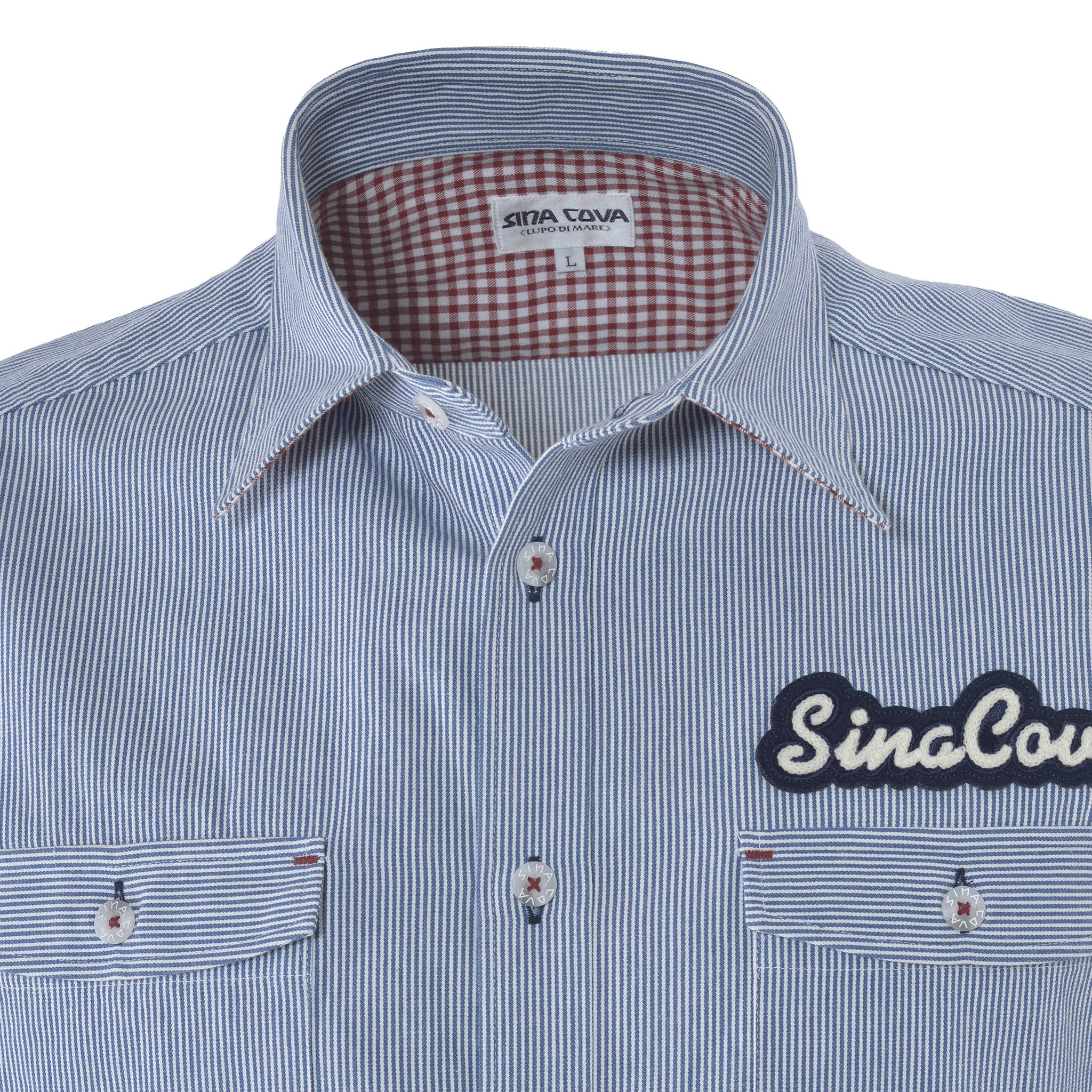 [Official] SINA COVA Striped Denim Shirt 24224030