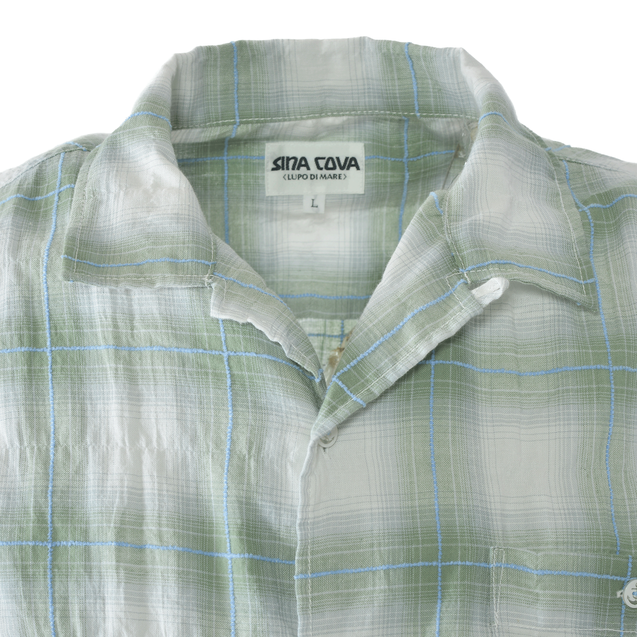 チェック柄長袖開襟シャツ 26124030