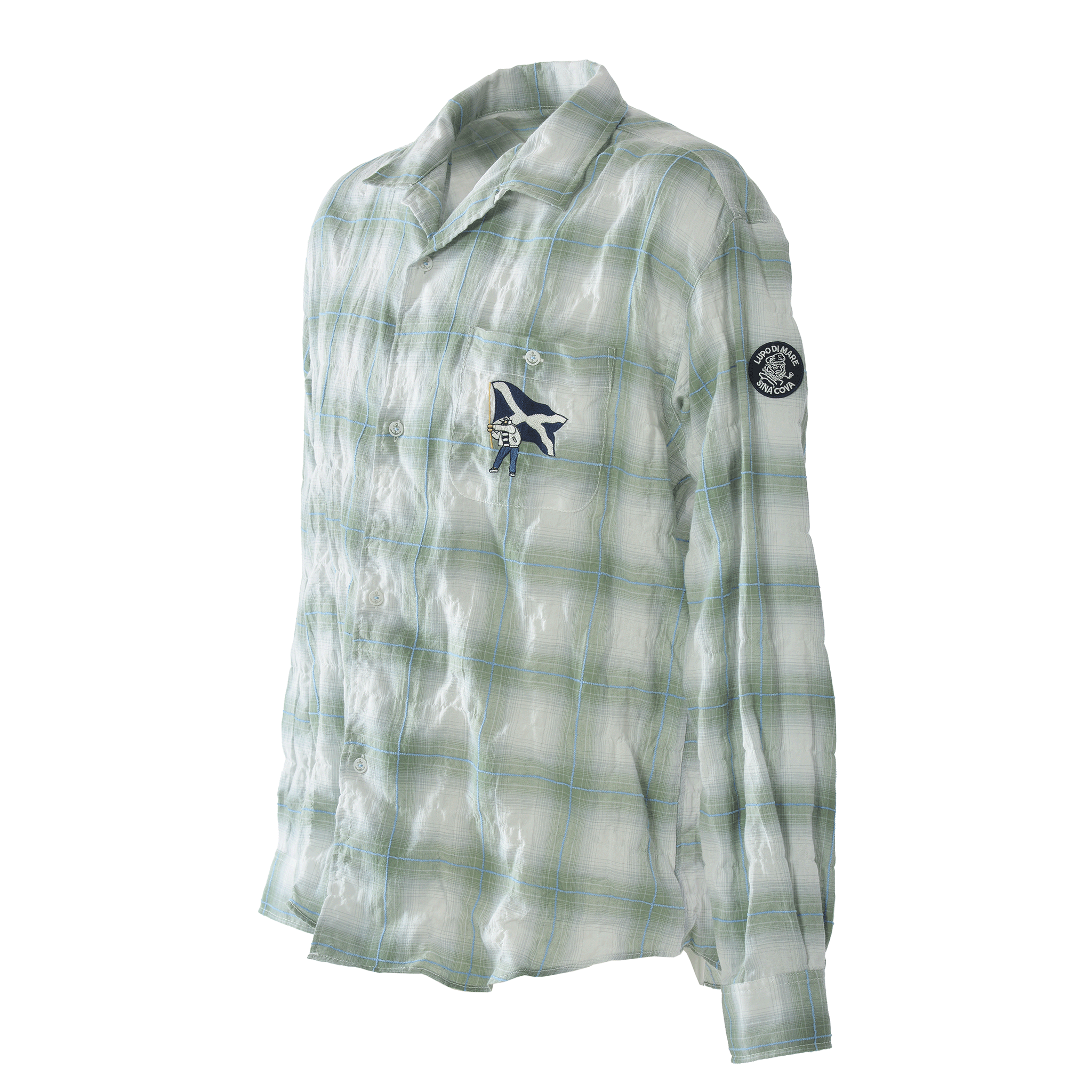 チェック柄長袖開襟シャツ 26124030