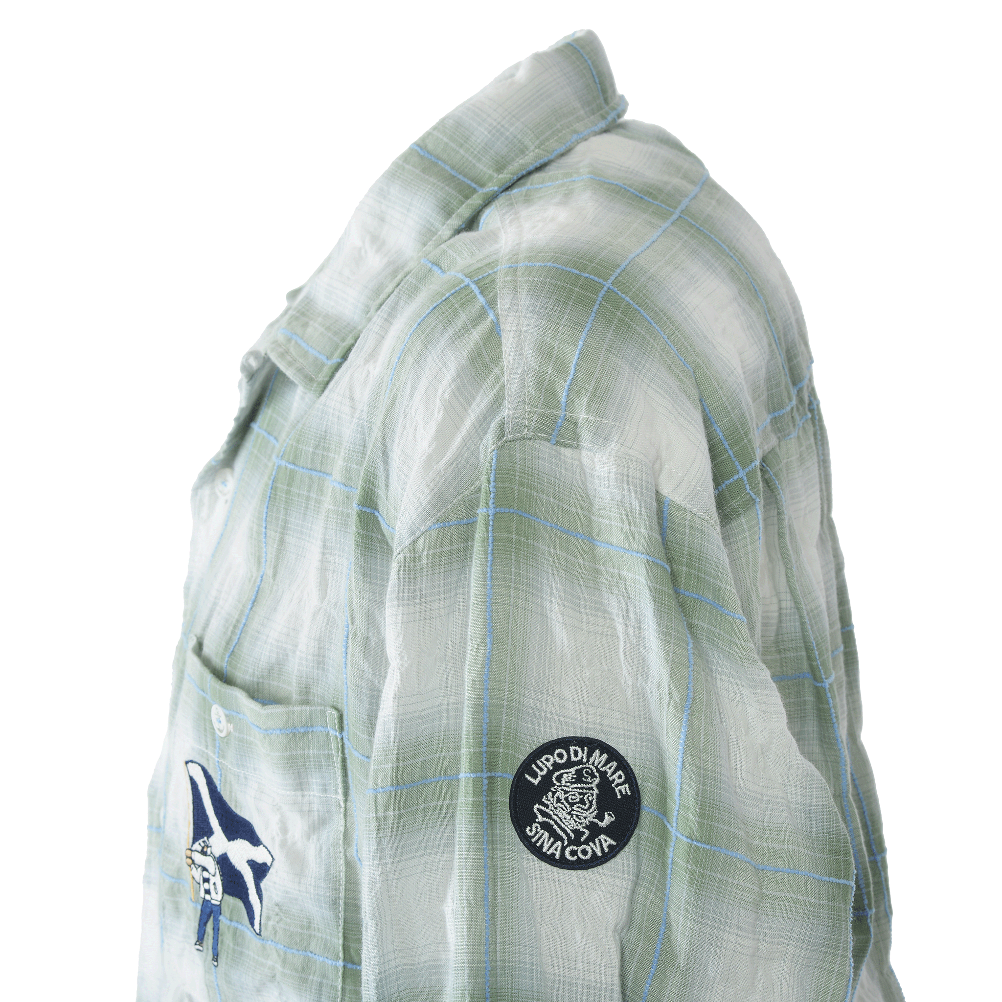 チェック柄長袖開襟シャツ 26124030