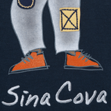 【公式】シナコバ （SINA COVA） クルーネックトレーナー 22220040 ネイビーの文字刺繍