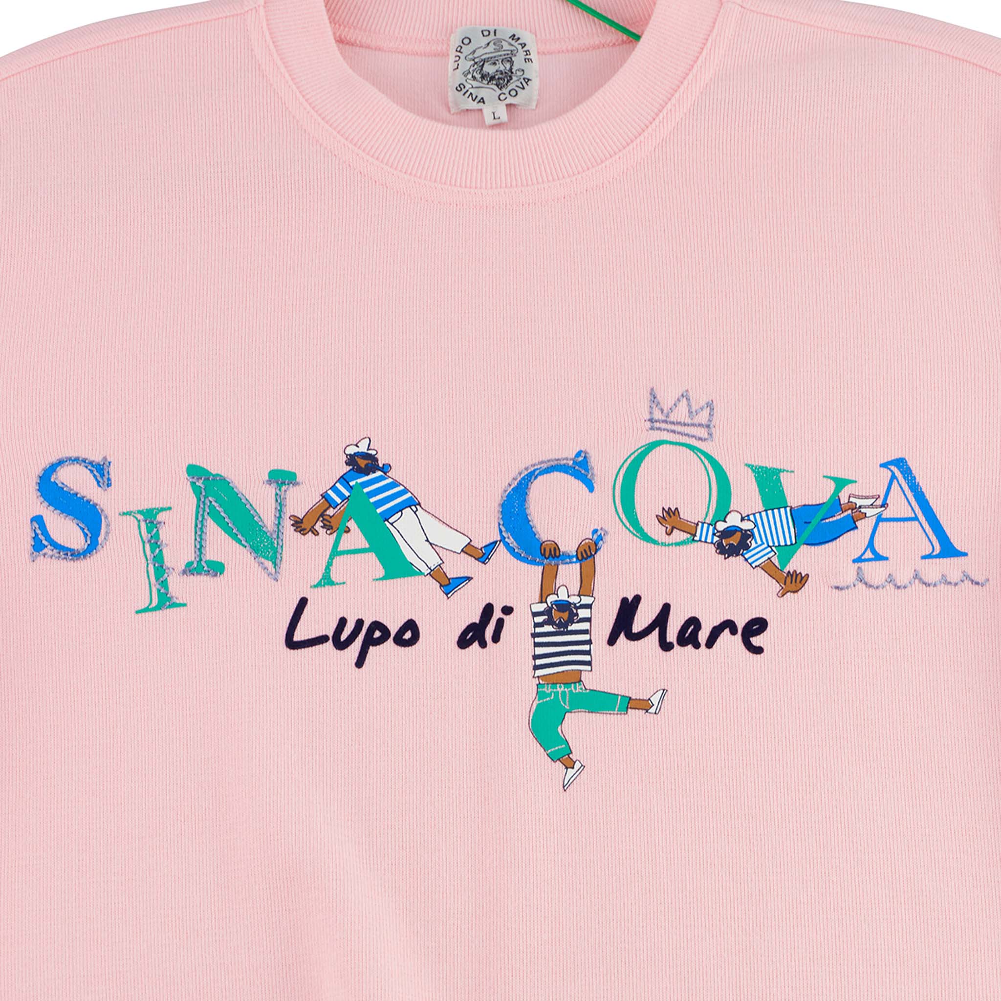 【公式】シナコバ （SINA COVA） クルーネックトレーナー 22120030 ピンクのプリント